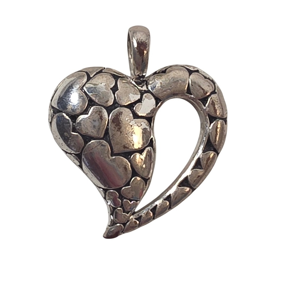 Unbranded Heart Pendant OS Silver Good Mosaic Open Heart Charm